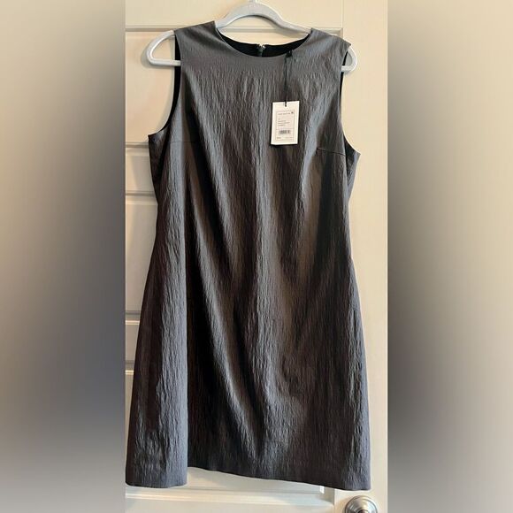 Theory Greystone Sleeveless Shift Dress in Stretch Viscose-Blend Size 12 New - Picture 3 of 12